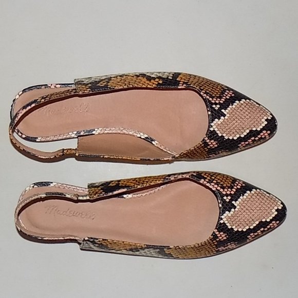 Madewell Margo Python leather slingbacks US 8.5 - Picture 10 of 12